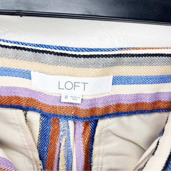 LOFT Women's Size 8 Striped Bermuda The Riviera Short Cotton / Linen - Picture 7 of 9
